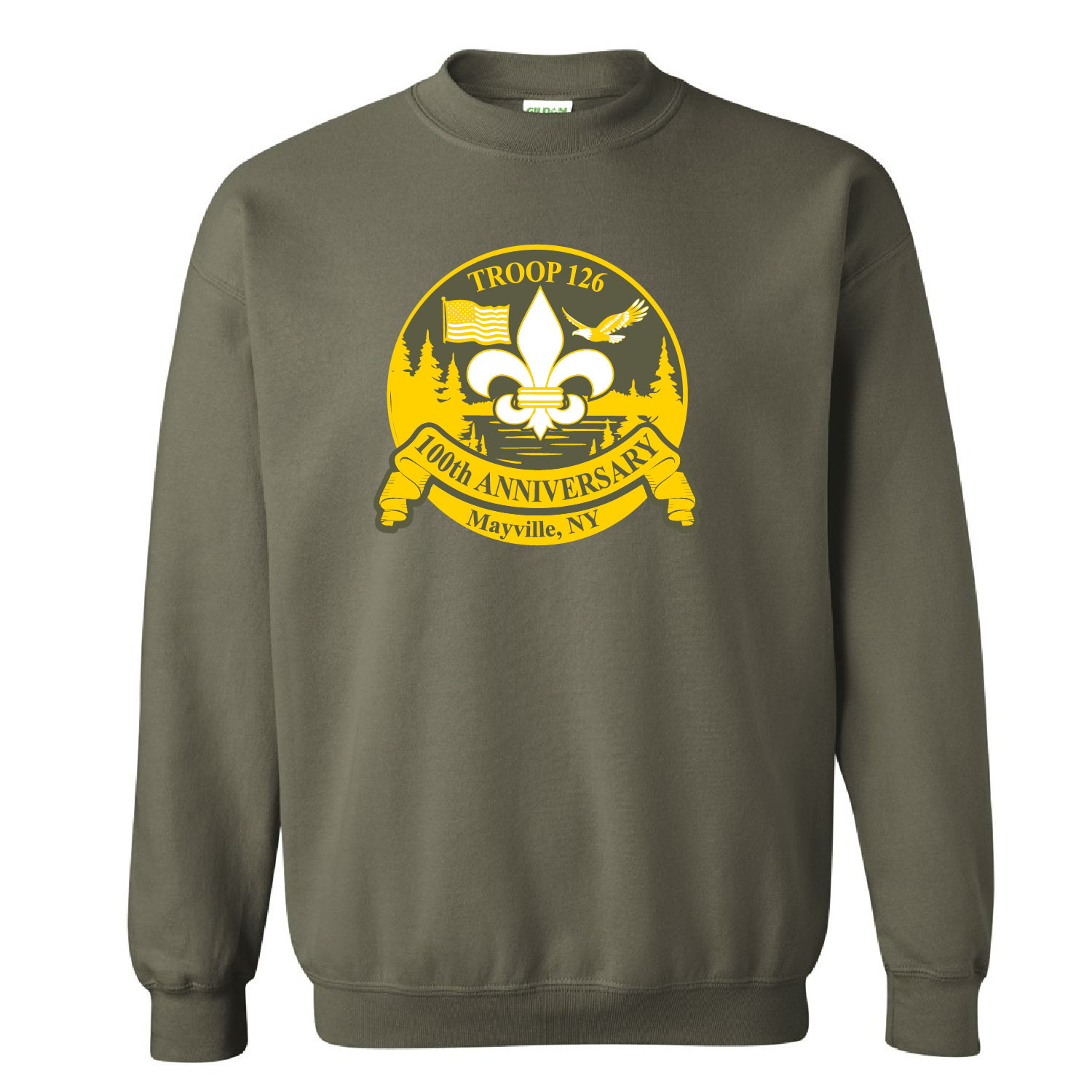 Mayville Boy Scouts – Cotton Crewneck Sweatshirt – Military Green product image