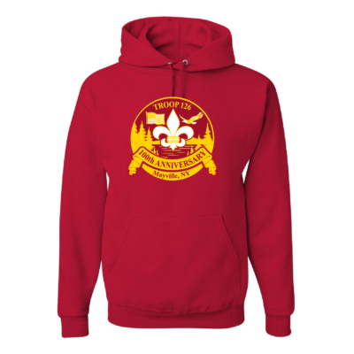 Mayville Boy Scouts – Cotton Hooded Sweatshirt – Red product image