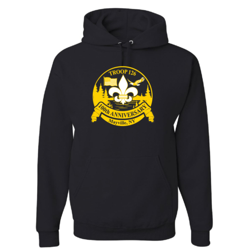 Mayville Boy Scouts - Cotton Hooded Sweatshirt - Black