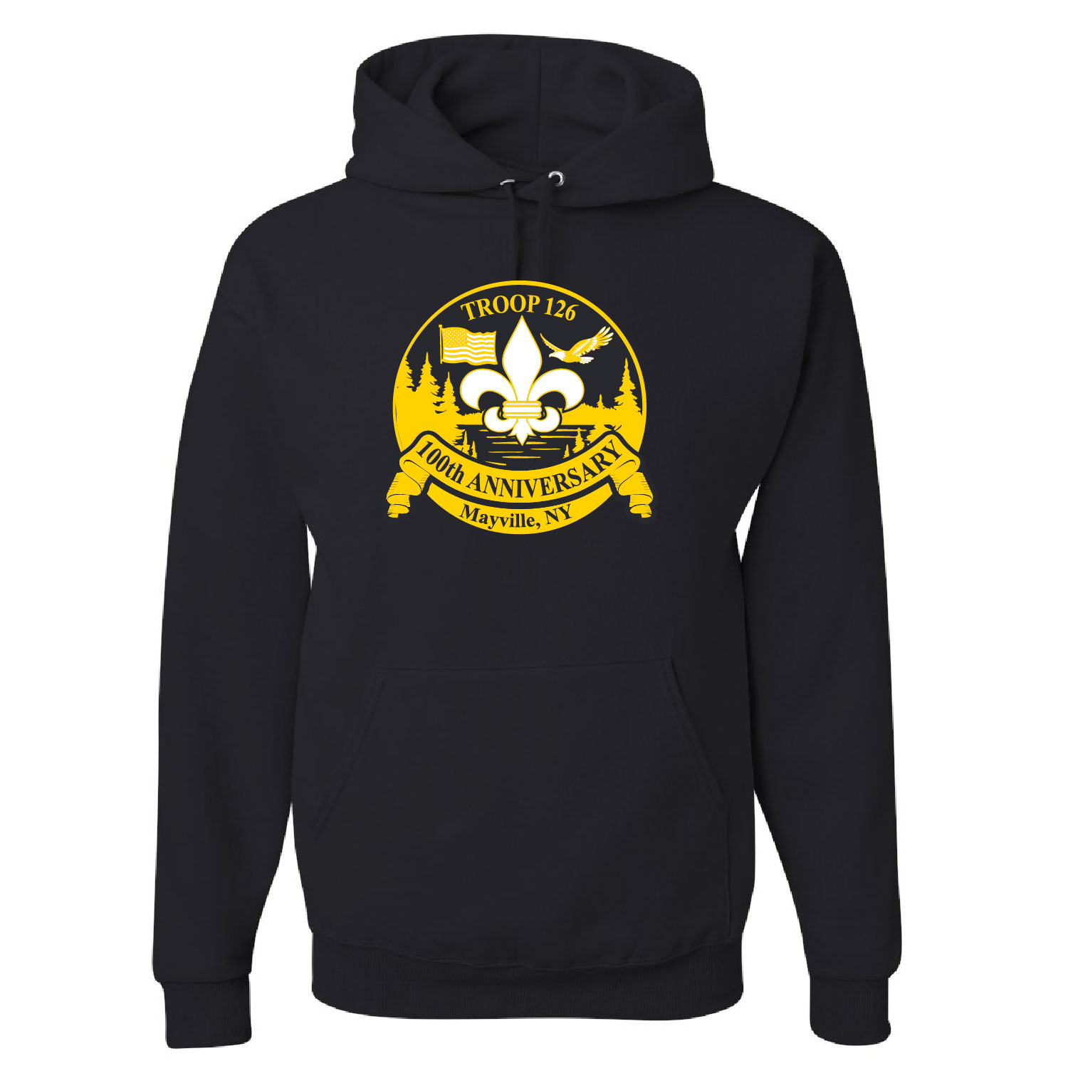 Mayville Boy Scouts – Cotton Hooded Sweatshirt – Black product image