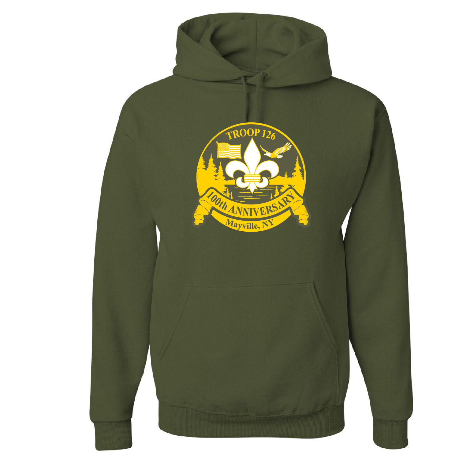 Mayville Boy Scouts – Cotton Hooded Sweatshirt – Military Green product image