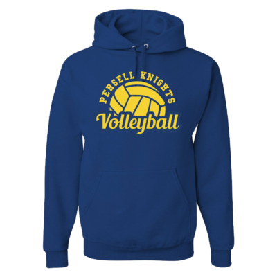 Persell Knights Volleyball-Cotton Royal Hooded Sweatshirt product image