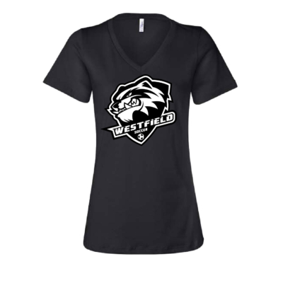 Westfield Brocton Ladies Soccer – Women’s Vneck Short Sleeve Shirt – Black product image