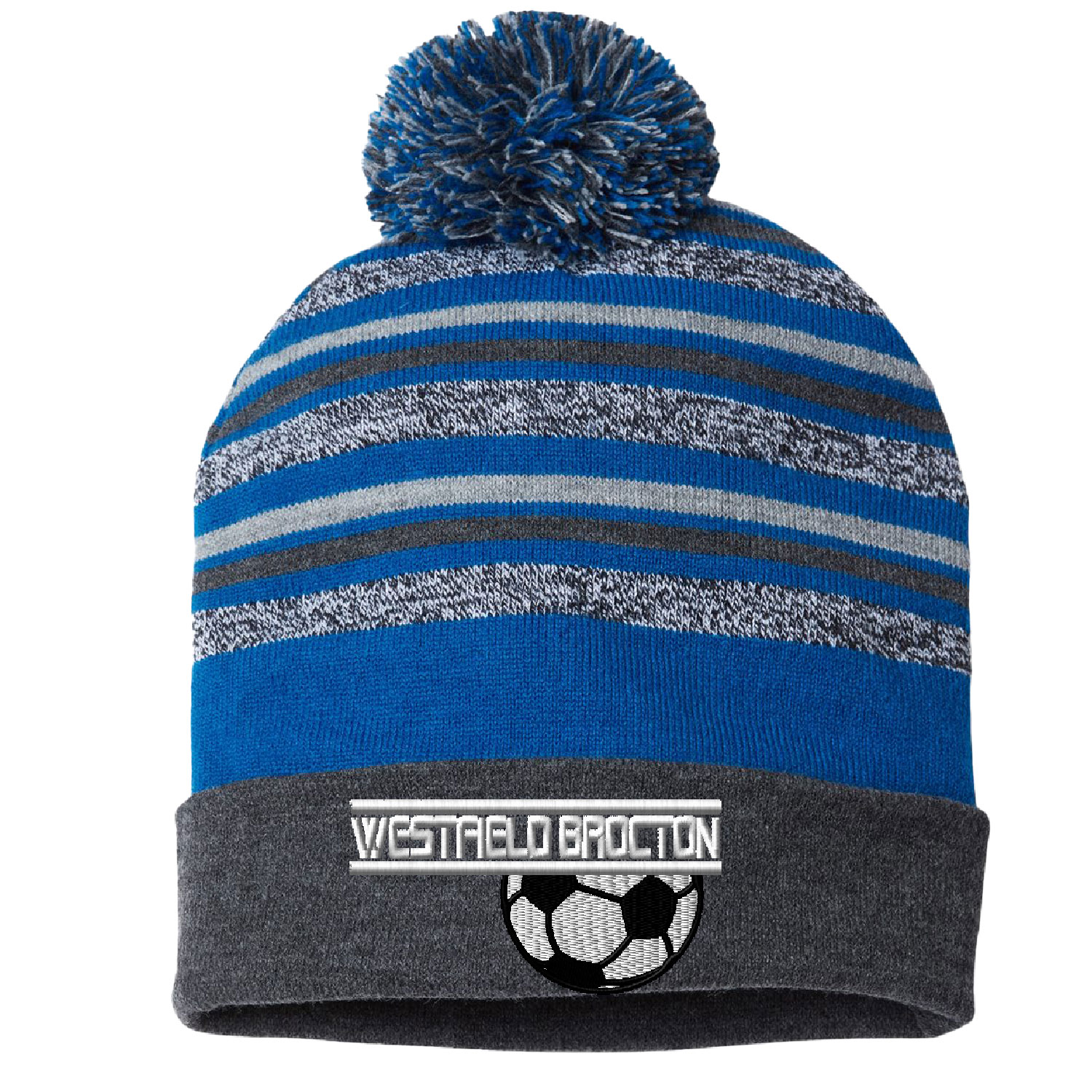 Westfield Brocton Ladies Soccer – Striped Beanie – EMBROIDERED product image