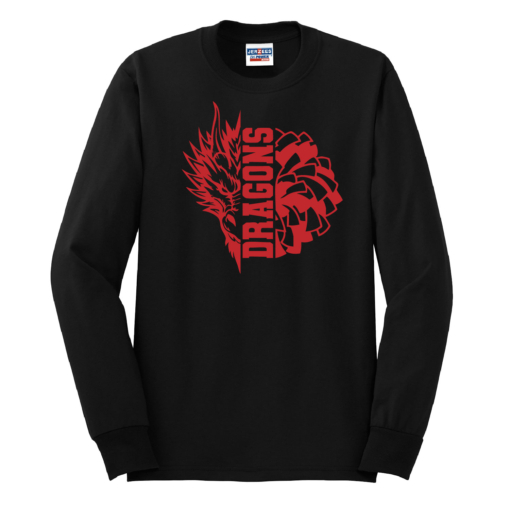 Bemus Point Football - Cotton Long Sleeve Shirt - Black