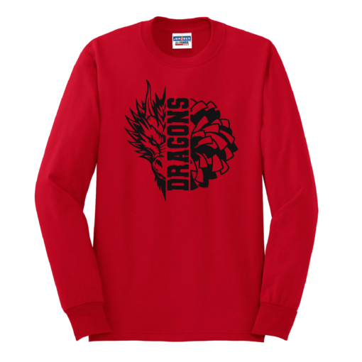 Bemus Point Football - Cotton Long Sleeve Shirt - Red - Image 2
