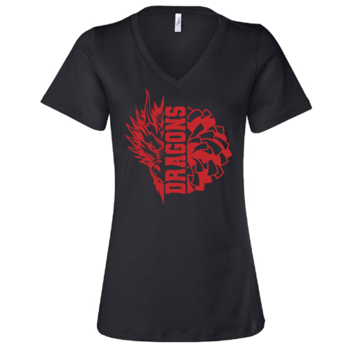 Bemus Point Football - Ladies Relaxed V-neck Short Sleeve Shirt - Black - Image 2