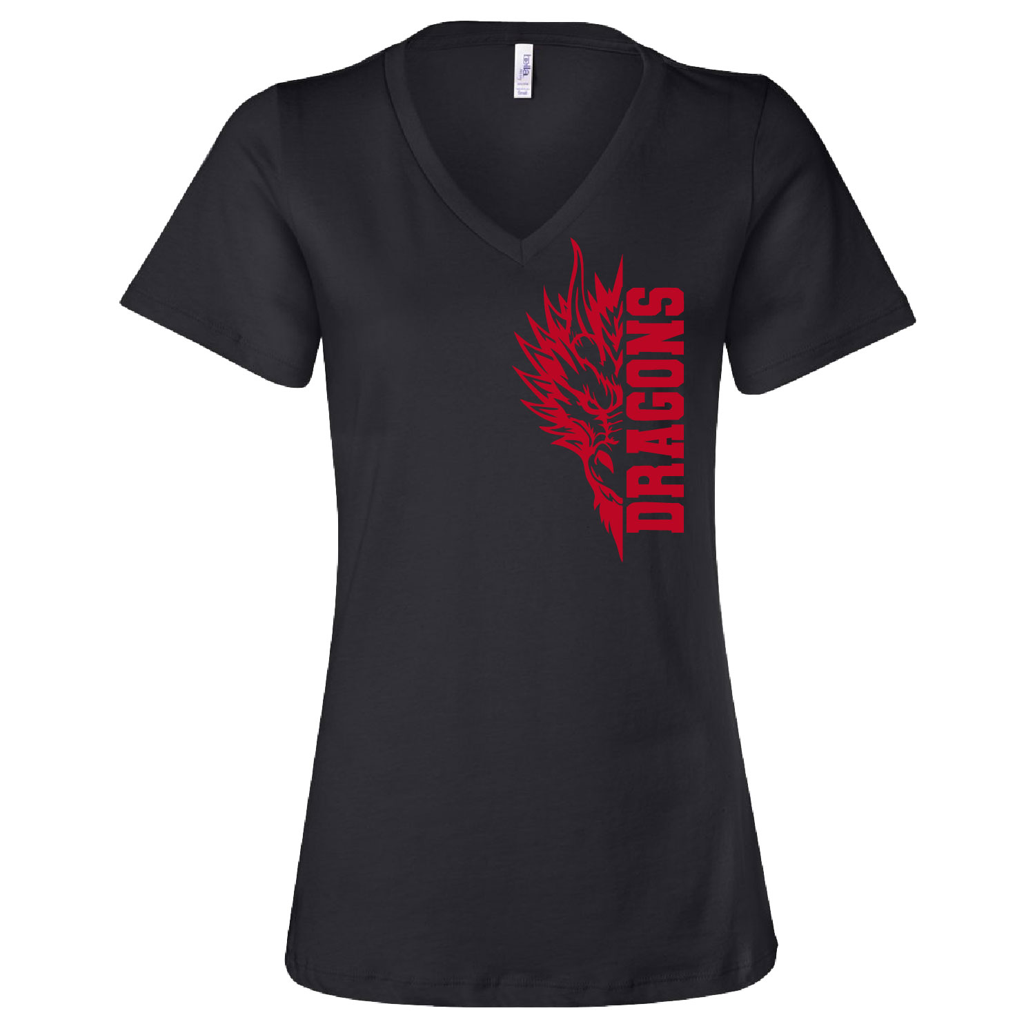 Bemus Point Football – Ladies Relaxed V-neck Short Sleeve Shirt – Black product image