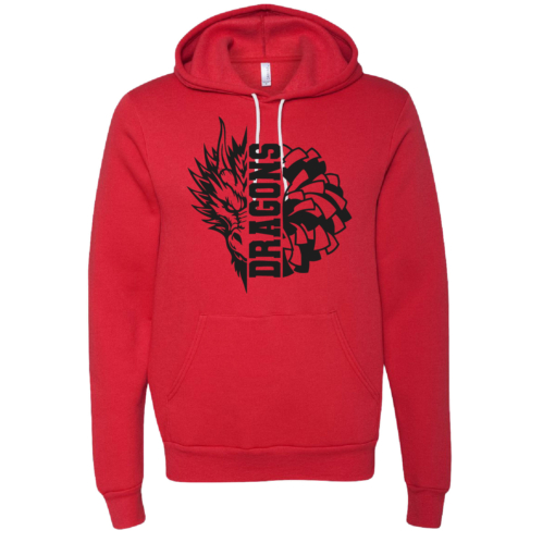 Bemus Point Football - Cotton Bella Hooded Fleece Sweatshirt - Red