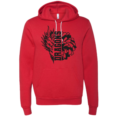 Bemus Point Football – Cotton Bella Hooded Fleece Sweatshirt – Red product image