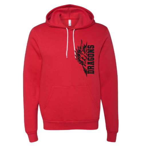 Bemus Point Football - Cotton Bella Hooded Fleece Sweatshirt - Red - Image 2