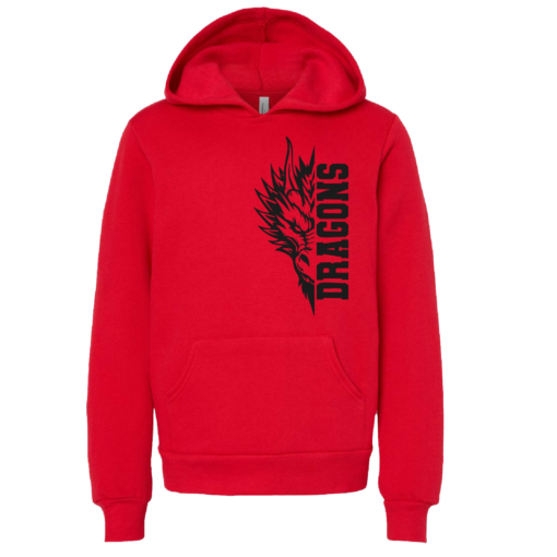 Bemus Point Football - Cotton Bella Hooded Fleece Sweatshirt - Red - Image 3