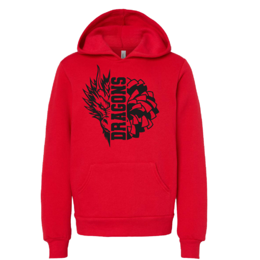 Bemus Point Football - Cotton Bella Hooded Fleece Sweatshirt - Red - Image 4