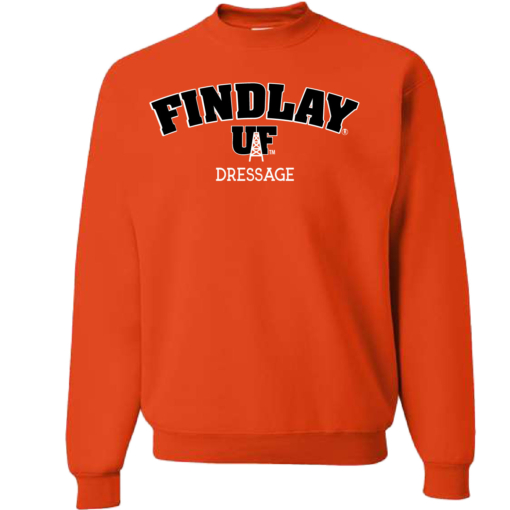 University of Findlay Equestrian - Jerzee Cotton Crewneck Sweatshirt  - Orange - Findlay UF Design With Disciplines - Image 3