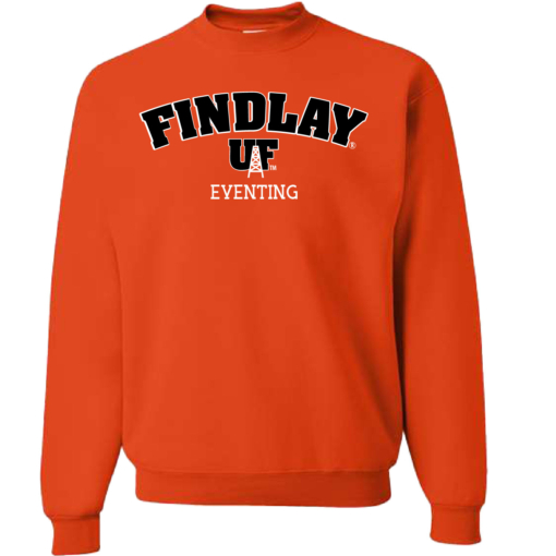 University of Findlay Equestrian - Jerzee Cotton Crewneck Sweatshirt  - Orange - Findlay UF Design With Disciplines - Image 4