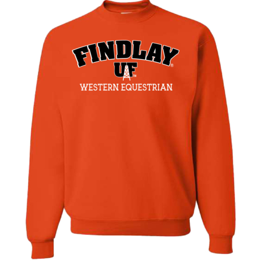 University of Findlay Equestrian - Jerzee Cotton Crewneck Sweatshirt  - Orange - Findlay UF Design With Disciplines - Image 6