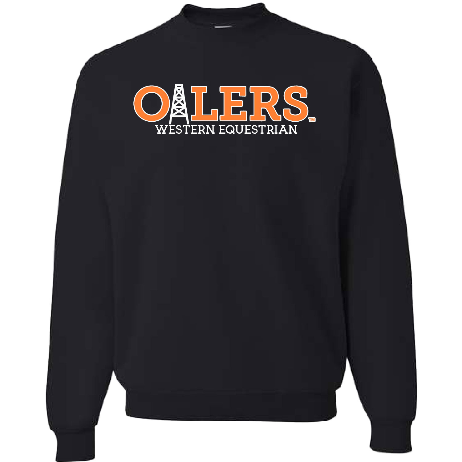 University of Findlay Equestrian – Jerzee Cotton Crewneck Sweatshirt  – Black – Oilers Design With Disciplines product image