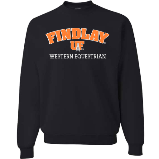 University of Findlay Equestrian - Jerzee Cotton Crewneck Sweatshirt - Black - Findlay UF Design With Disciplines - Image 2