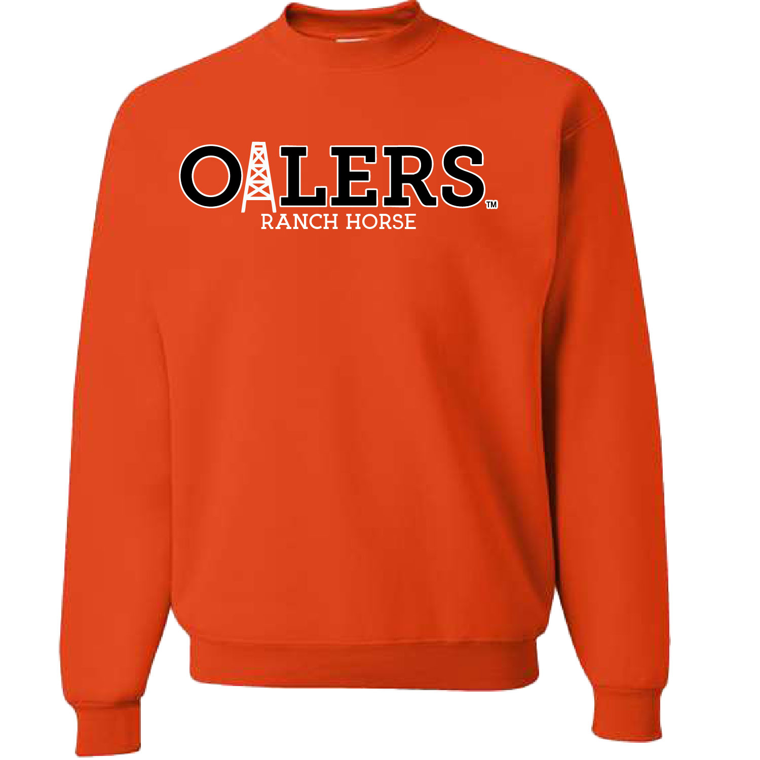 University of Findlay Equestrian – Jerzee Cotton Crewneck Sweatshirt  – Orange – Oilers Design With Disciplines product image