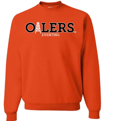 University of Findlay Equestrian - Jerzee Cotton Crewneck Sweatshirt  - Orange - Oilers Design With Disciplines - Image 4