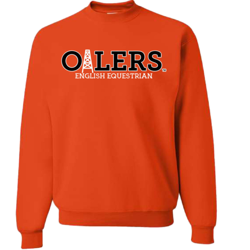 University of Findlay Equestrian - Jerzee Cotton Crewneck Sweatshirt  - Orange - Oilers Design With Disciplines - Image 3