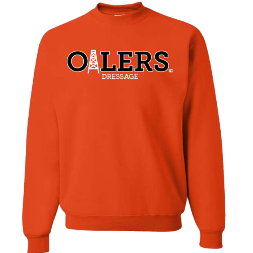 University of Findlay Equestrian - Jerzee Cotton Crewneck Sweatshirt  - Orange - Oilers Design With Disciplines - Image 2