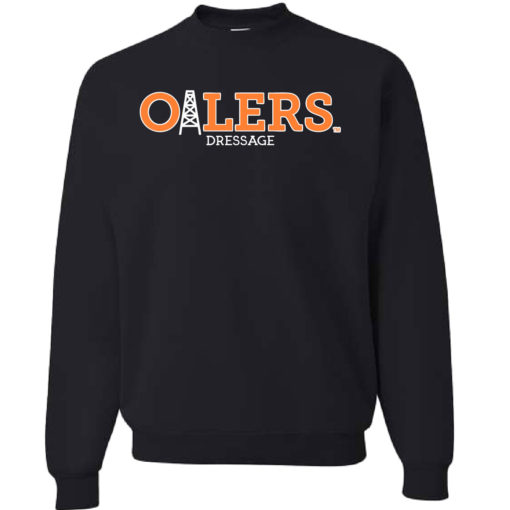 University of Findlay Equestrian - Jerzee Cotton Crewneck Sweatshirt  - Black - Oilers Design With Disciplines - Image 4
