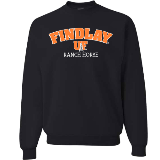 University of Findlay Equestrian - Jerzee Cotton Crewneck Sweatshirt - Black - Findlay UF Design With Disciplines - Image 6