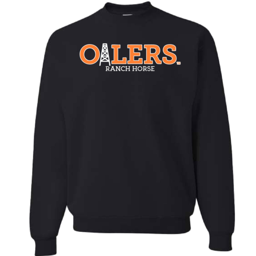 University of Findlay Equestrian - Jerzee Cotton Crewneck Sweatshirt  - Black - Oilers Design With Disciplines - Image 3