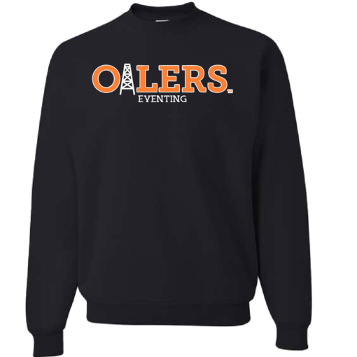University of Findlay Equestrian - Jerzee Cotton Crewneck Sweatshirt  - Black - Oilers Design With Disciplines - Image 2