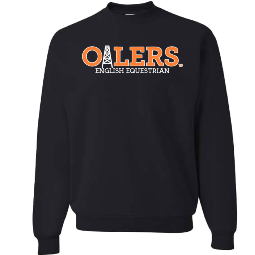University of Findlay Equestrian - Jerzee Cotton Crewneck Sweatshirt  - Black - Oilers Design With Disciplines - Image 6