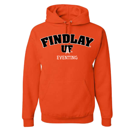 University of Findlay Equestrian - Jerzee Cotton Hooded Sweatshirt  - Orange - Findlay UF Design With Disciplines - Image 5
