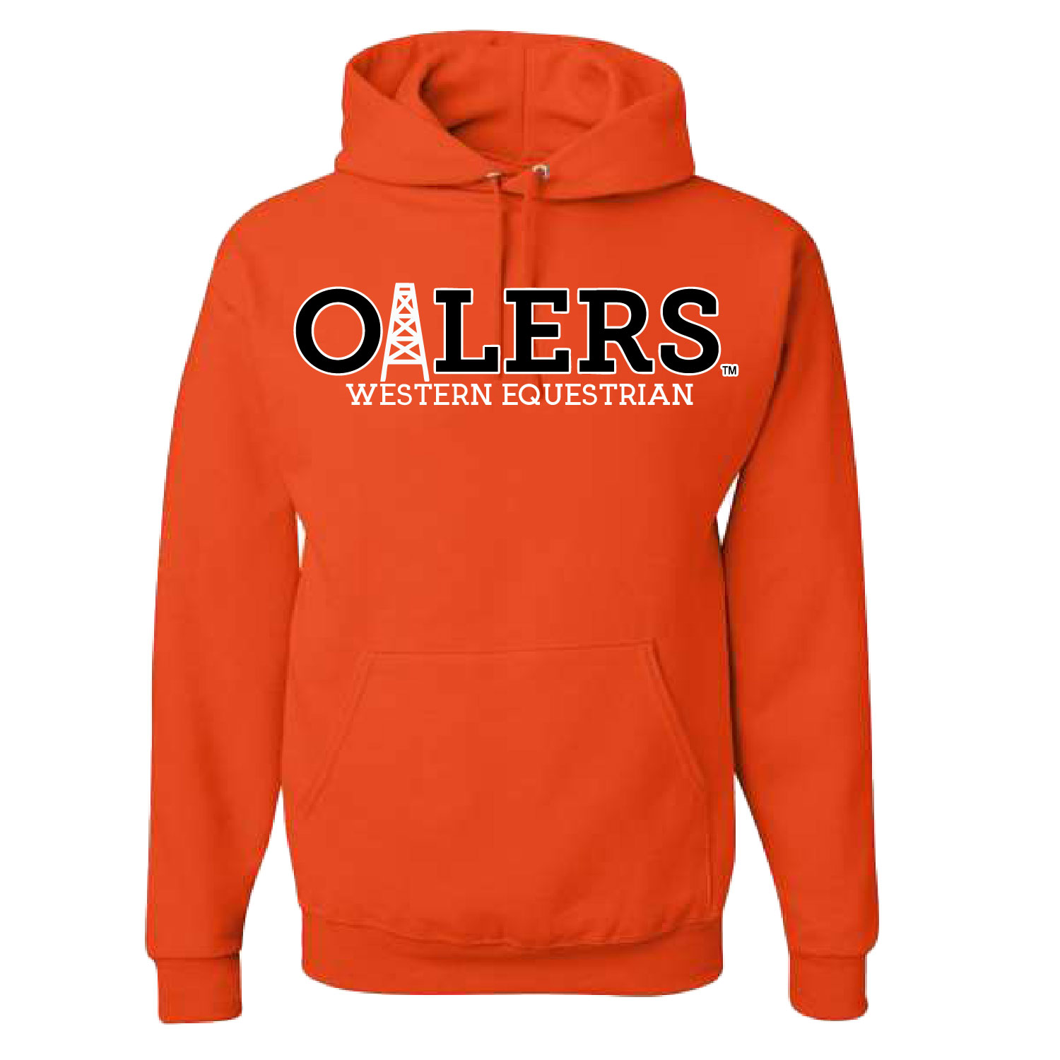 University of Findlay Equestrian – Jerzee Cotton Hooded Sweatshirt  – Orange – Oilers Design With Disciplines product image
