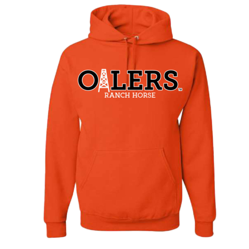 University of Findlay Equestrian - Jerzee Cotton Hooded Sweatshirt  - Orange - Oilers Design With Disciplines - Image 4