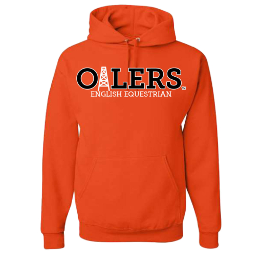 University of Findlay Equestrian - Jerzee Cotton Hooded Sweatshirt  - Orange - Oilers Design With Disciplines - Image 2