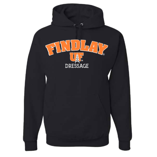 University of Findlay Equestrian - Jerzee Cotton Hooded Sweatshirt - Black - Findlay UF Design With Disciplines - Image 4