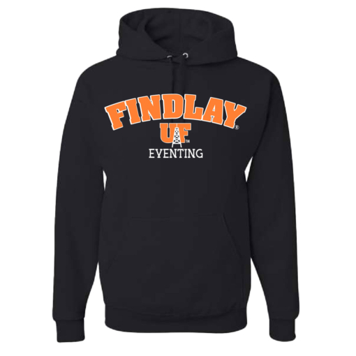 University of Findlay Equestrian - Jerzee Cotton Hooded Sweatshirt - Black - Findlay UF Design With Disciplines - Image 6