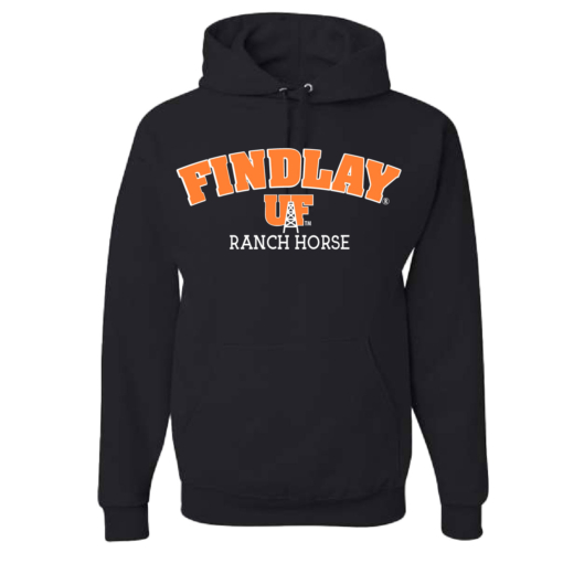 University of Findlay Equestrian - Jerzee Cotton Hooded Sweatshirt - Black - Findlay UF Design With Disciplines - Image 5
