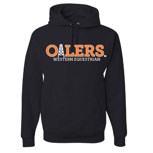 University of Findlay Equestrian - Jerzee Cotton Hooded Sweatshirt  - Black - Oilers Design With Disciplines