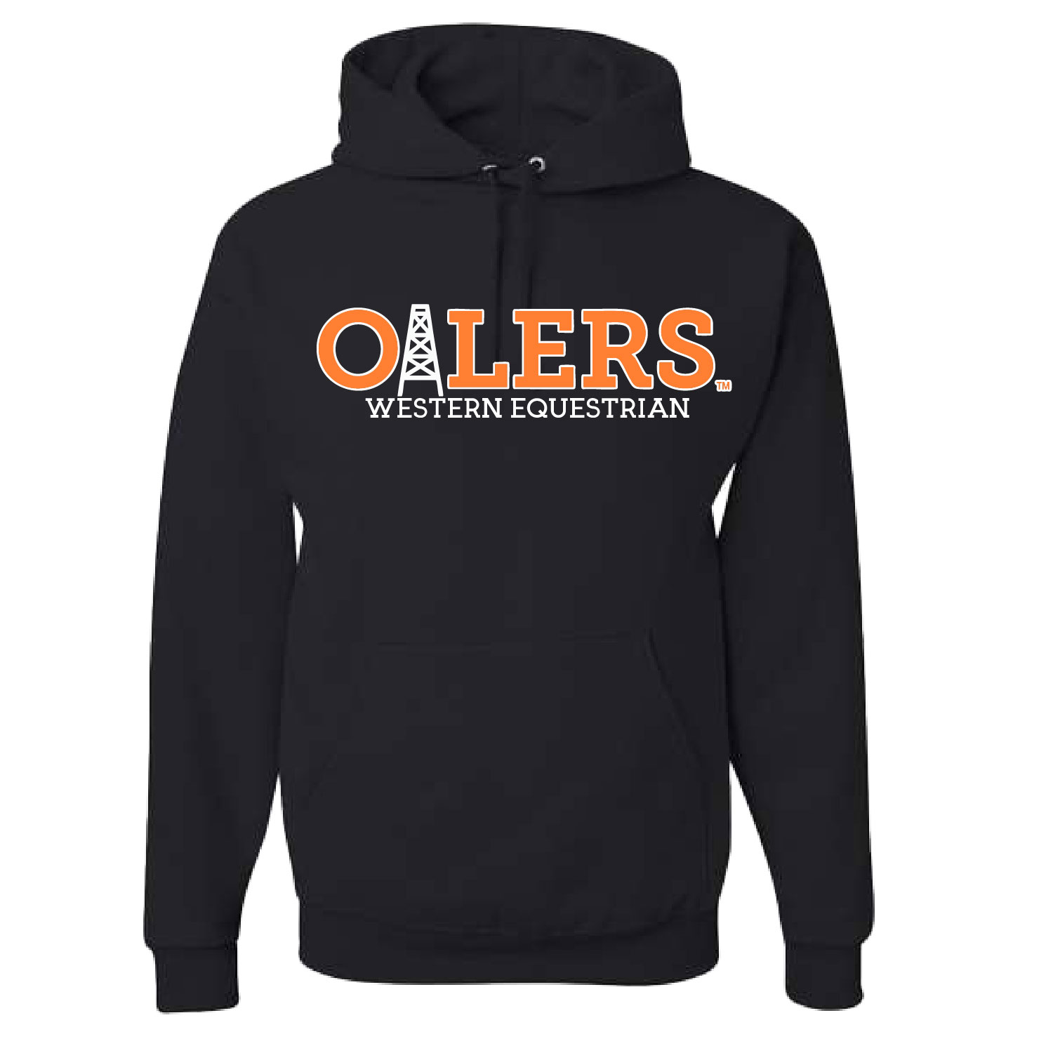 University of Findlay Equestrian – Jerzee Cotton Hooded Sweatshirt  – Black – Oilers Design With Disciplines product image