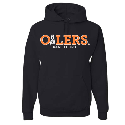 University of Findlay Equestrian - Jerzee Cotton Hooded Sweatshirt  - Black - Oilers Design With Disciplines - Image 3
