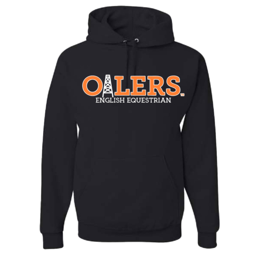University of Findlay Equestrian - Jerzee Cotton Hooded Sweatshirt  - Black - Oilers Design With Disciplines - Image 5
