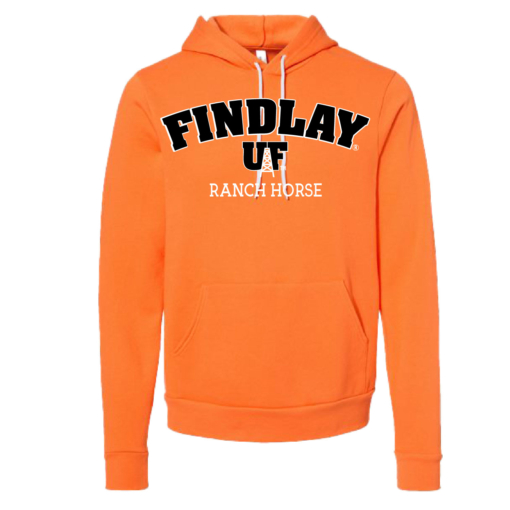 University of Findlay Equestrian - Bella Ringspun Cotton Hooded Sweatshirt - Orange - Findlay UF Design With Disciplines