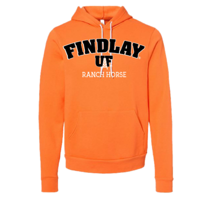 University of Findlay Equestrian – Bella Ringspun Cotton Hooded Sweatshirt – Orange – Findlay UF Design With Disciplines product image