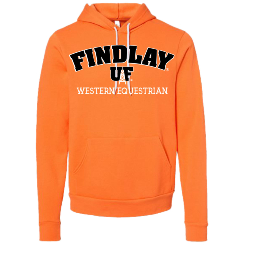 University of Findlay Equestrian - Bella Ringspun Cotton Hooded Sweatshirt - Orange - Findlay UF Design With Disciplines - Image 2