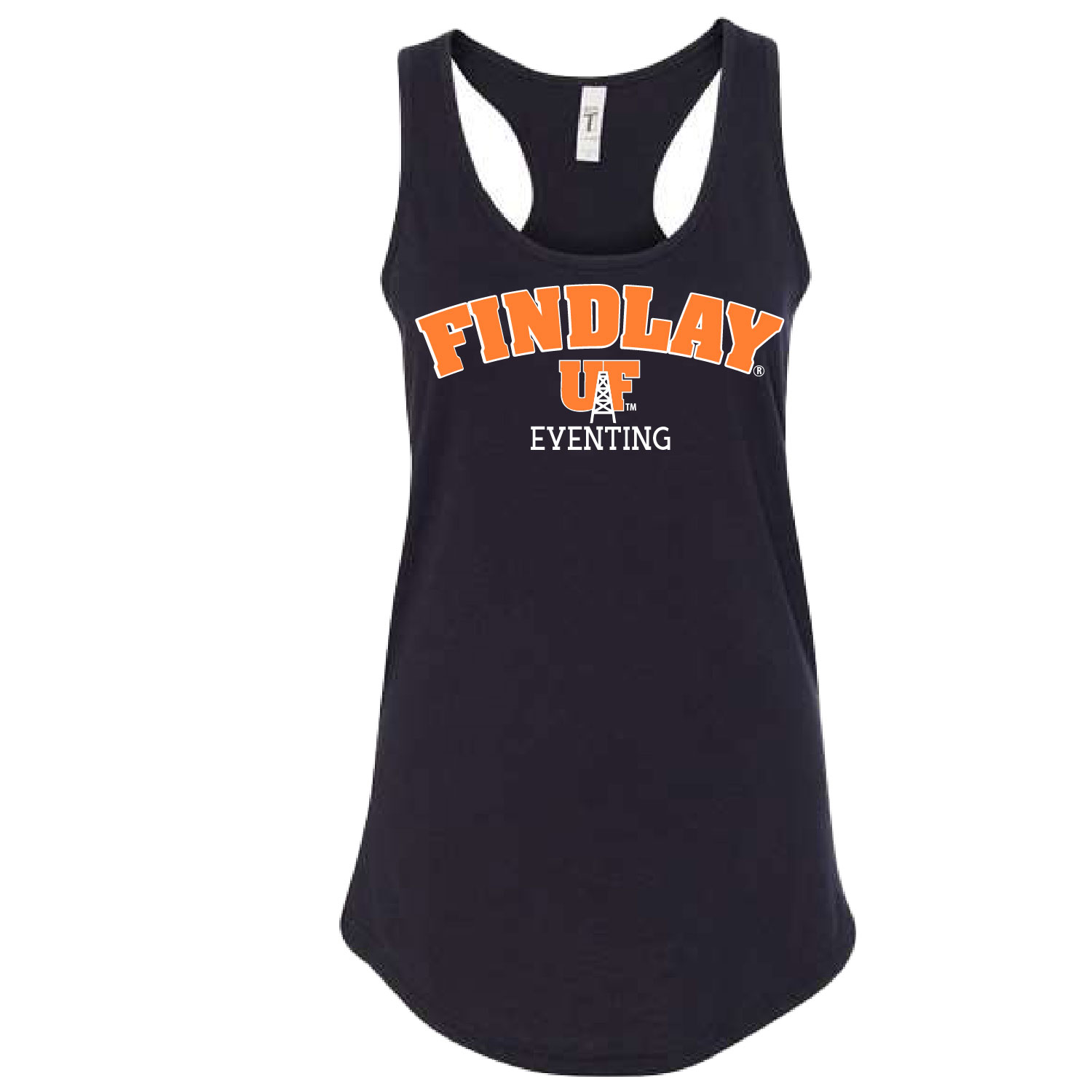 University of Findlay Equestrian – Ladies Razor Back Tank – Black – Findlay UF Design With Disciplines product image