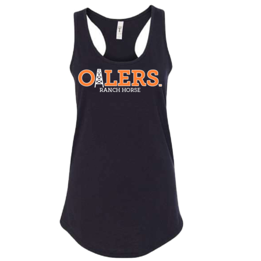 University of Findlay Equestrian - Ladies Razor Back Tank - Black - Oilers Design With Disciplines - Image 3