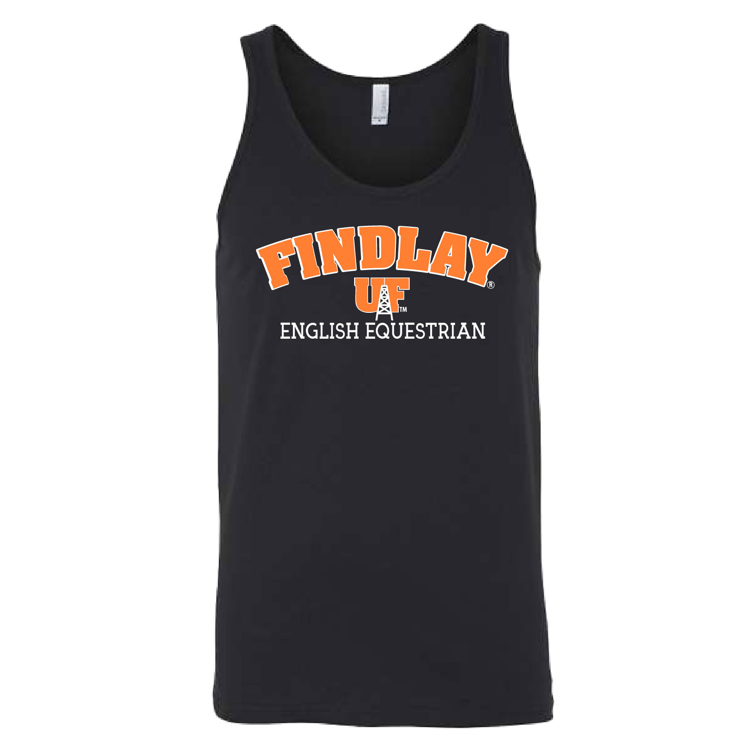 University of Findlay Equestrian – Bella Unisex Tank – Black – Findlay UF Design With Disciplines product image
