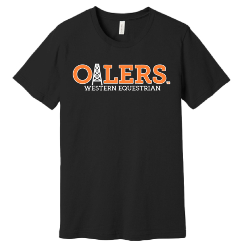 University of Findlay Equestrian - Bella Cotton Short Sleeve Shirt  - Black - Oilers Design With Disciplines
