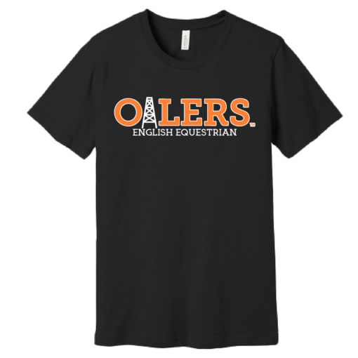 University of Findlay Equestrian - Bella Cotton Short Sleeve Shirt  - Black - Oilers Design With Disciplines - Image 3